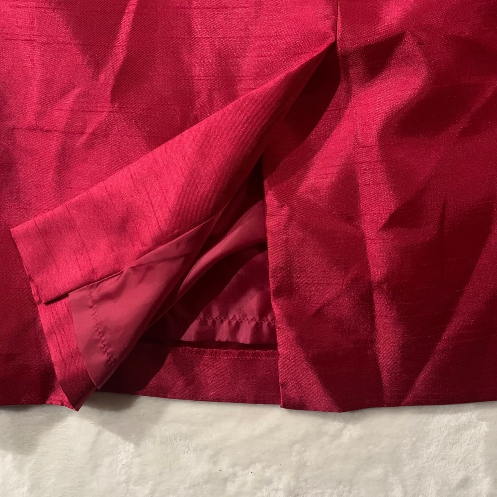 Le Suit Women's 12 Fuchsia Hot Pink Silk Blend Pencil Skirt Knee Length Zipper - Picture 6 of 7